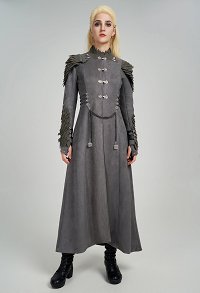 House of the Dragon Rhaenyra Targaryen Cosplay Costume Long Coat and Pants with Gloves Earrings