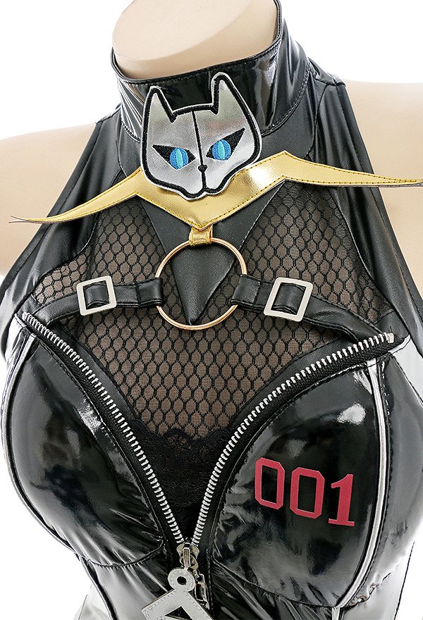Honor of Kings Jing Ke Black Cat Cosplay Costume Black Bodysuit with Gloves