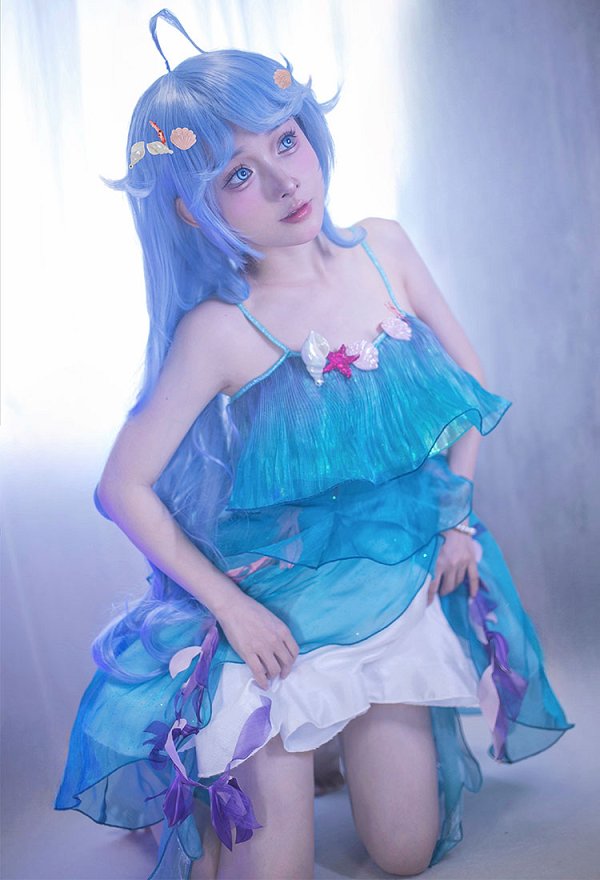 Honor of Kings: World New Heroine Mermaid Doria Cosplay Costume Dress Set