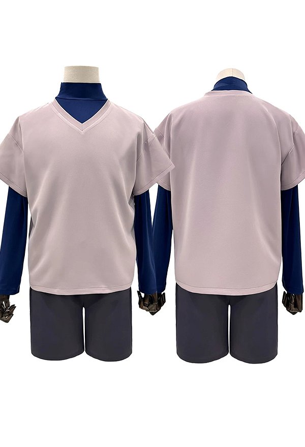 Costume de cosplay Killua Zoldyck de Hunter x Hunter doublure et haut à manches courtes avec short Costume de cosplay Killua Zoldyck de Hunter x Hunter doublure et haut à manches courtes avec short