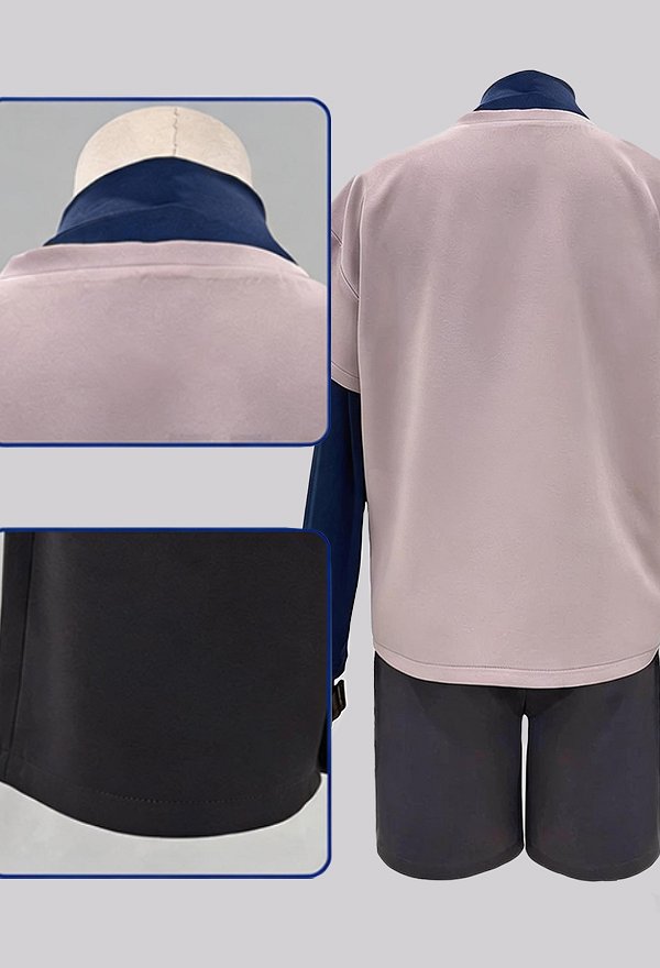 Costume de cosplay Killua Zoldyck de Hunter x Hunter doublure et haut à manches courtes avec short Costume de cosplay Killua Zoldyck de Hunter x Hunter doublure et haut à manches courtes avec short