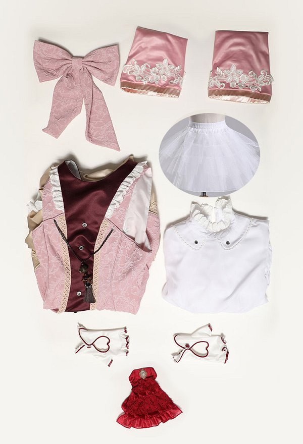Tekken 8 Lili Cosplay Costume Chemisier et Robe de Style de Court avec Gants et Bas de Cuisse