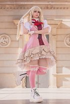 Tekken 8 Lili Cosplay Costume Court Style Shirt and Dress with Gloves Thigh-high Stockings Tekken 8 Lili Cosplay Costume Court Style Shirt and Dress with Gloves Thigh-high Stockings