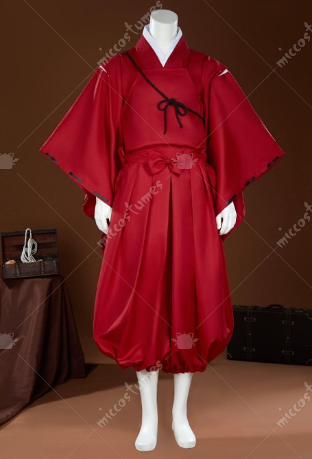 Inu-Yasha Costume de Cosplay Top et pantalon avec collier
