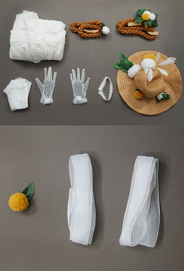 Identity V Emma Woods Gardener Cosplay Costume Dress and Waistband with Gloves and Hat