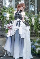 Identity V Ada Mesmer Overture of Spring Skin Cosplay Kostüm Kleid mit Stirnband Handschuhen