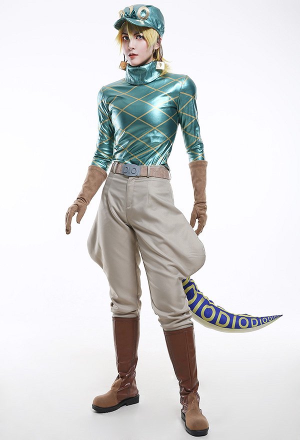 JJBA 7 Steel Ball Run Diego Dio Bulando Disfraz de Cosplay con Sombrero y Cola de Dinosaurio JJBA 7 Steel Ball Run Diego Dio Bulando Disfraz de Cosplay con Sombrero y Cola de Dinosaurio
