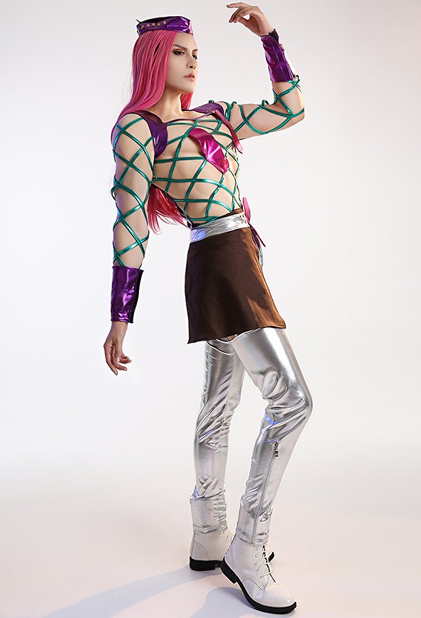 JJBA Anasui Cosplay Kostüm Hut Hosen Cosplay Kostüm