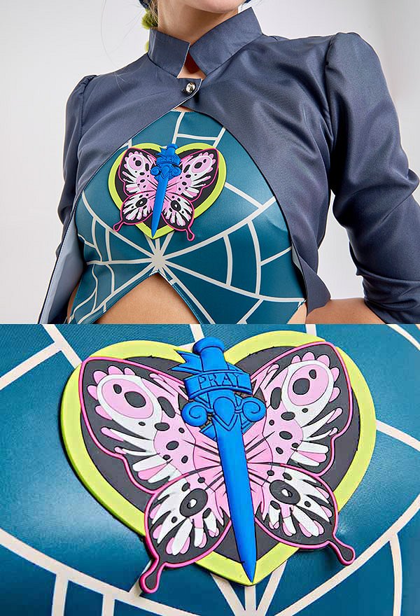 JJBA Stone Ocean Jolyne Cujo Cosplay Disfraz Estampado Top y Pantalones con Abrigo Largo JJBA Stone Ocean Jolyne Cujo Cosplay Disfraz Estampado Top y Pantalones con Abrigo Largo