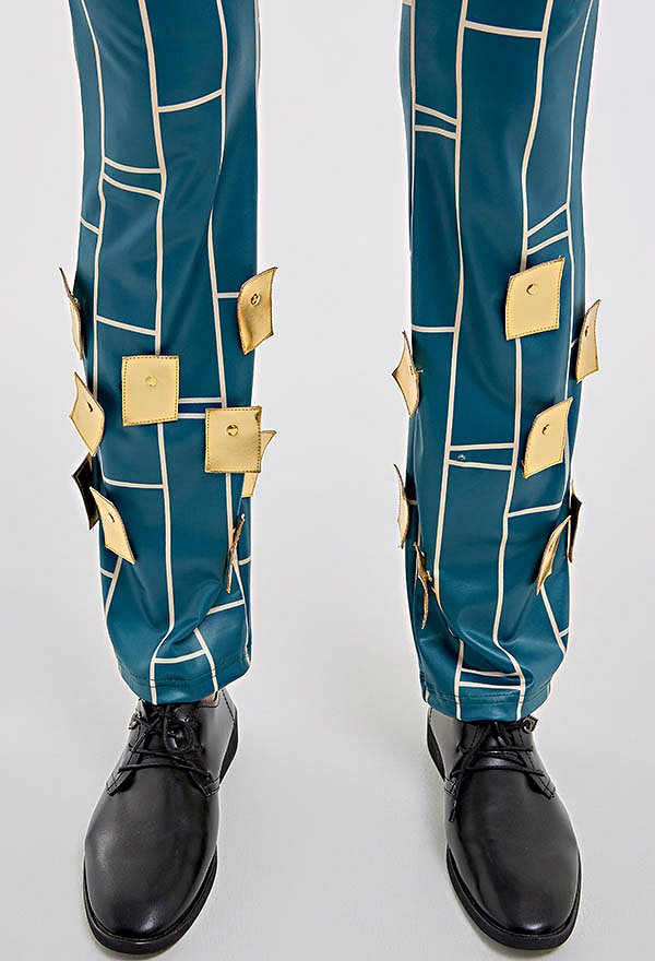 JJBA Stone Ocean Jolyne Cujo Cosplay Disfraz Estampado Top y Pantalones con Abrigo Largo JJBA Stone Ocean Jolyne Cujo Cosplay Disfraz Estampado Top y Pantalones con Abrigo Largo