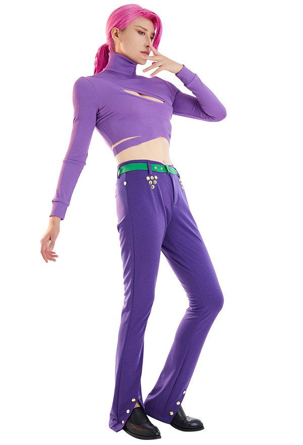 JJBA Vinegar Dopio Diavolo Cosplay Disfraz Top de Manga Larga y Pantalón con Cinturón