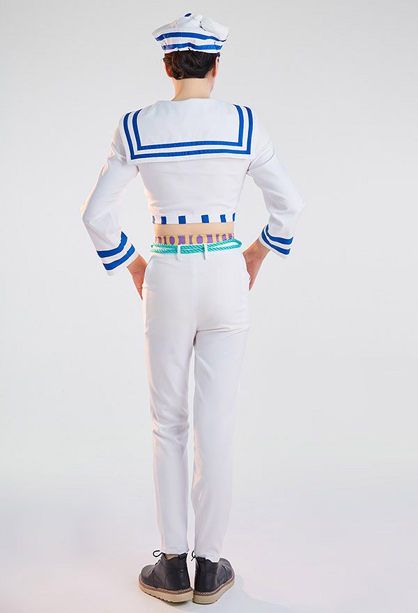 JJBA Higashikata Jousuke Sailor Suit Cosplay Costume with Hat and Belt