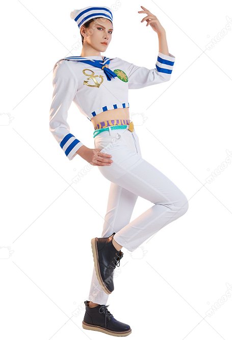 JJBA Costume de Cosplay Josuke Higashkata JJBAlion Top Pantalon Set avec Chapeau