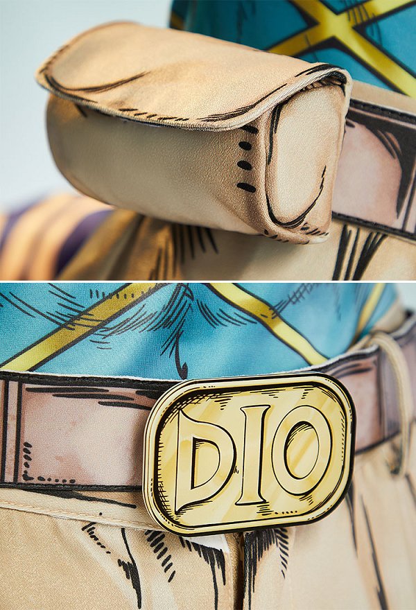 2D Line Art Ver JJBA 7 SBR Diego Dio Brando Cosplay Kostüm Oberteil und Hose mit Schwanz und Handschuhen