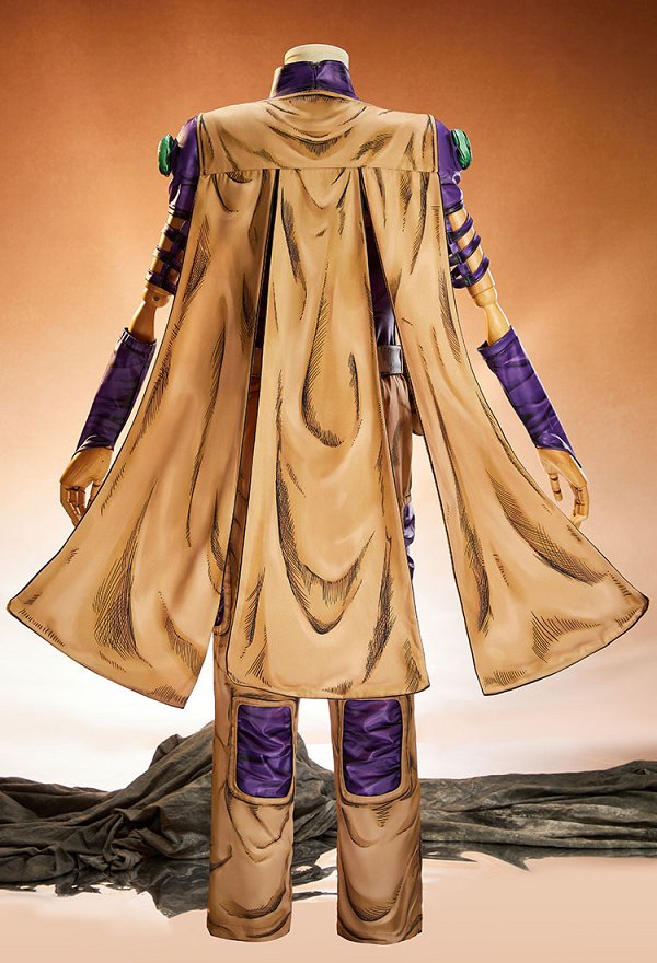 Traje de cosplay 2D Line Art Ver JJBA 7 SBR Gyro Zeppeli con camiseta pantalones capa y cinturón Traje de cosplay 2D Line Art Ver JJBA 7 SBR Gyro Zeppeli con camiseta pantalones capa y cinturón