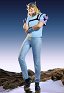 Traje de cosplay de Johnny Joestar de JJBA Bizarre Adventure 7 estilo cómic optimizado con camiseta y pantalones sombrero y mangas