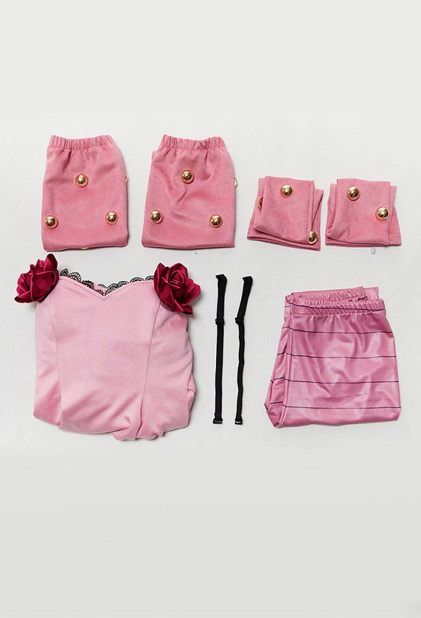 Comic-Stil Ver JJBA 7 SBR Lucy Steel Cosplay Kostümkleid mit Strumpfhose und Stulpen