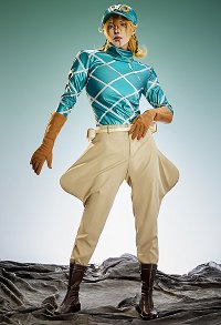 Animated Ver JJBA 7 SBR Diego Dio Brando Cosplay Costume Top and Pants with Gloves and Hat