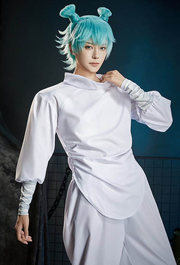Jujitsu Fight Kashimo Hajime Cosplay Costume Top and Pants with Bandage