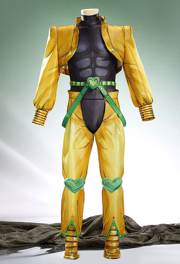 Traje de cosplay de Dio JJBA en 2D con chaqueta y pantalones
