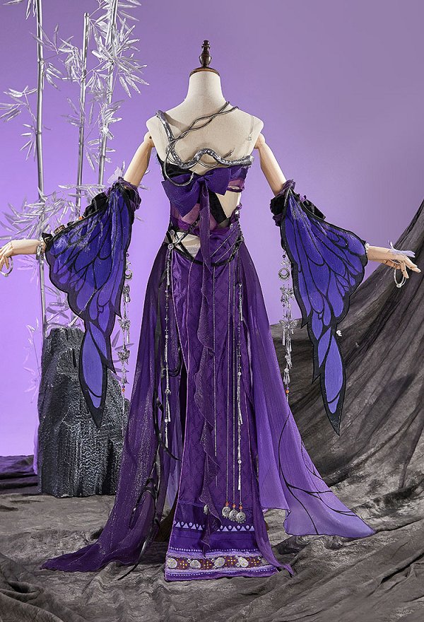 JX3 Du Jie Cosplay Costume Dress and Shorts with Sleeves and Headwear