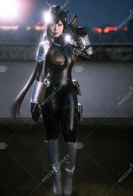 Monster No.8 Mina Costume de cosplay Combinaison et gants assortis avec ceinture et jambières