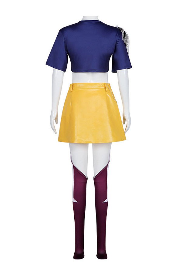 K-Pop: Kpop Killer Cosplay Kostüm Oberteil und Rock mit Socken Taillenkette K-Pop: Kpop Killer Cosplay Kostüm Oberteil und Rock mit Socken Taillenkette