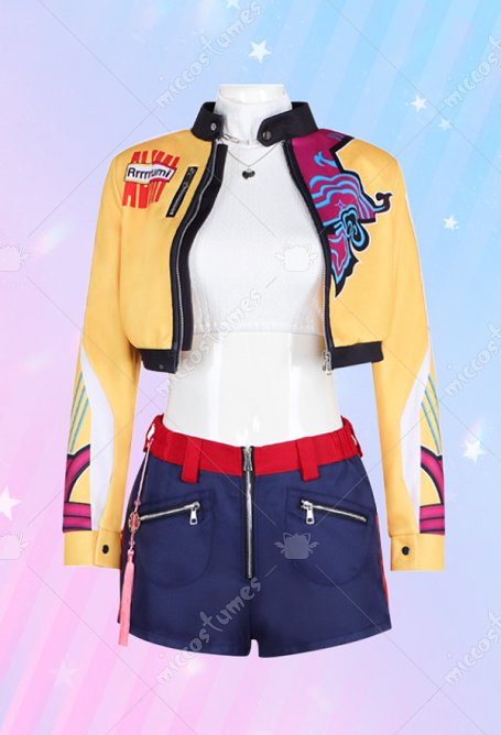 Kpop Killer Leader Vocal Cosplay Costume Doublure et veste avec pantalon court et collier