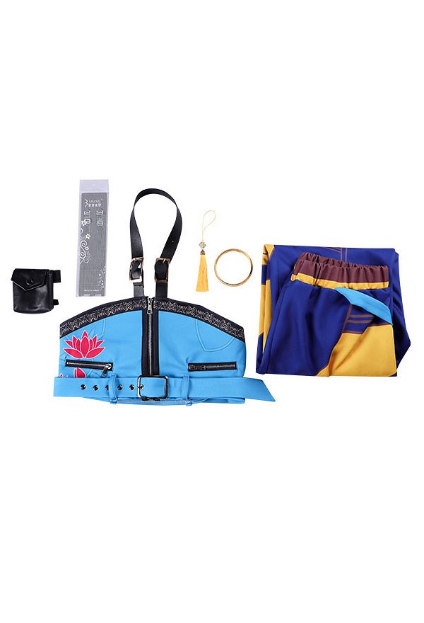 Kpop Slayers Rapper Cosplay Costume Top and Pants with Arm Decoration Kpop Slayers Rapper Cosplay Costume Top and Pants with Arm Decoration