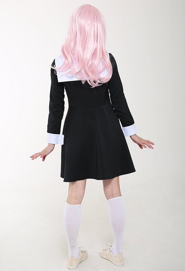 Kaguya-sama Love Is War Fujiwara Chika Shinomiya Kaguya Cosplay Costume School Uniform Dress with Headwear Bow Tie for 2 Characters