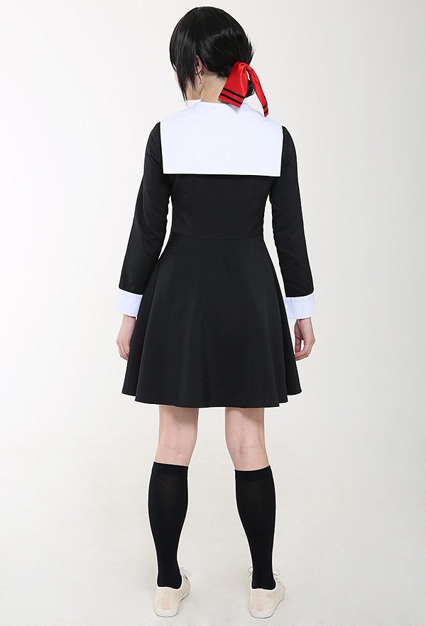 Kaguya-sama Love Is War Fujiwara Chika Shinomiya Kaguya Cosplay Costume School Uniform Dress with Headwear Bow Tie for 2 Characters