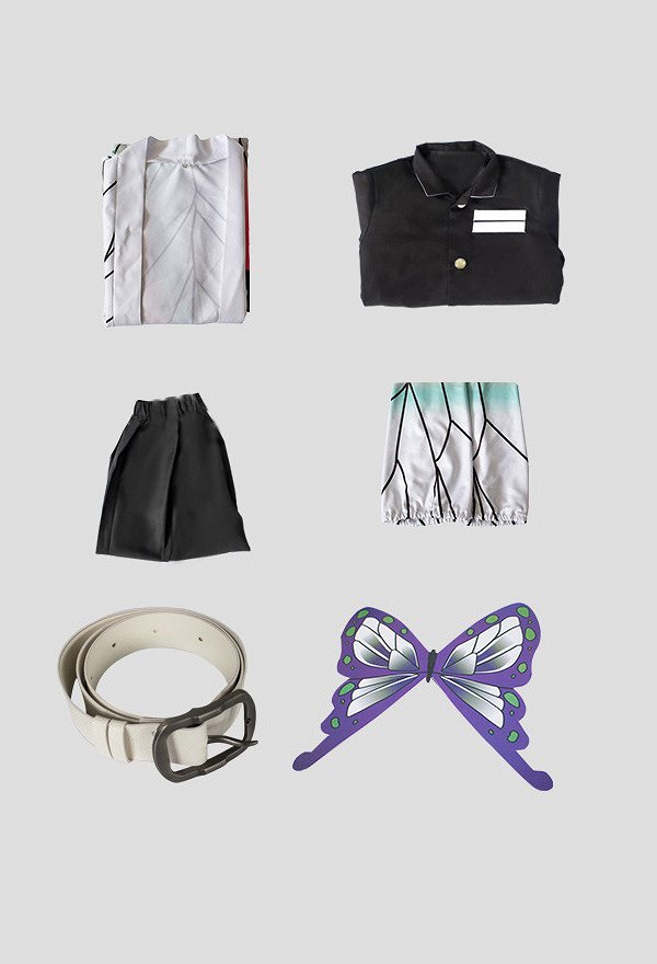 KNY Costume de Cosplay Shinobu Uniforme d'Équipe avec Haori pour Enfant