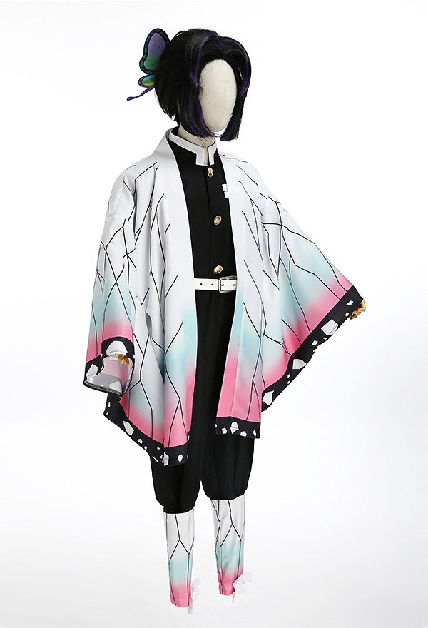 KNY Demonio Luchador Mariposa Insecto Pilar Kimono de Cosplay con Sombrero de Mariposa Y Puttee KNY Demonio Luchador Mariposa Insecto Pilar Kimono de Cosplay con Sombrero de Mariposa Y Puttee
