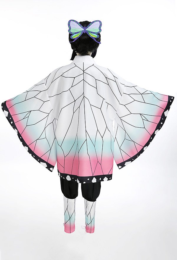 KNY Demonio Luchador Mariposa Insecto Pilar Kimono de Cosplay con Sombrero de Mariposa Y Puttee KNY Demonio Luchador Mariposa Insecto Pilar Kimono de Cosplay con Sombrero de Mariposa Y Puttee