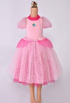Child Girls Peach Costume for Halloween Kawaii Princess Dress for Kids with Crown Child Girls Peach Costume for Halloween Kawaii Princess Dress for Kids with Crown