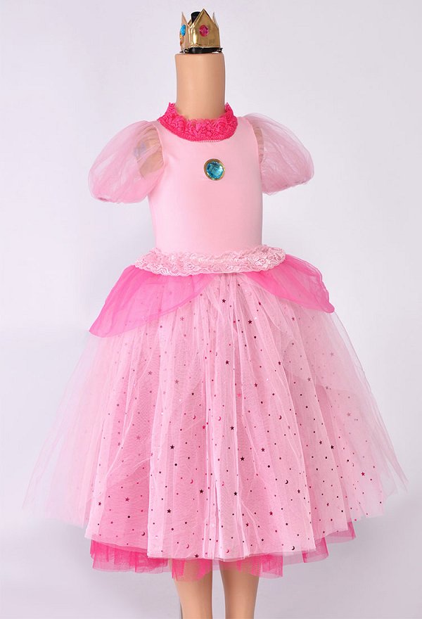Enfant Filles Pêche Costume pour Halloween Kawaii Princesse Robe pour Enfants avec Couronne