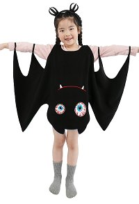 Halloween Vampire Bat Girl Costume Dress with Wings for Kids