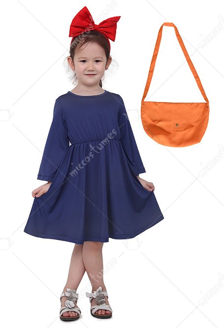 Servicio de entrega de Kikis Kids Halloween Cosplay Disfraz de bruja con bolsa amarilla