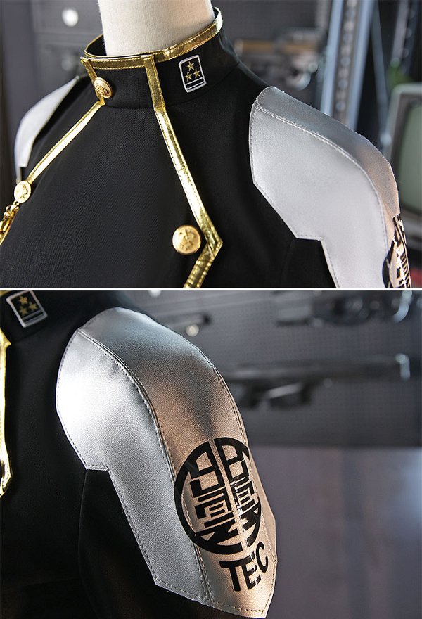 Monster No.8 Ashiro Cosplay Traje de Combate Vestido Uniforme con Mangas Armadura