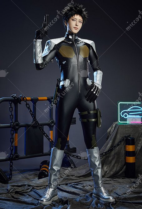 Kaiju No. 8 Kafka Hibino Cosplay Costume Jumpsuit avec Shoulder Armor Accessories