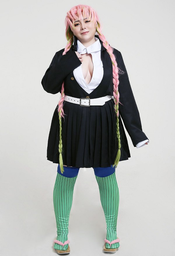Plus Size KNY Demon Fighter Koi Bashira Demon Killing Corps Team Uniform Full Set Curvy Cosplay Costume
