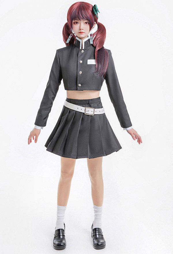 KNY Demon Fighter Child of Brightness Cosplay Costume Girl Style Uniform with Haori Socks and Accessories