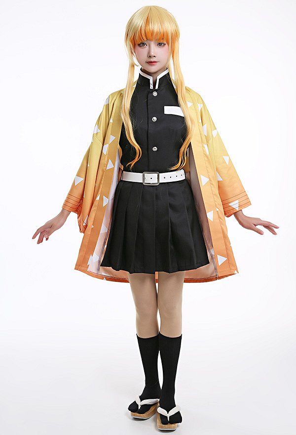 KNY Demon Fighter Zenko Cosplay Costume Female Top and Skirt Set with Kimono Jacket KNY Demon Fighter Zenko Cosplay Costume Female Top and Skirt Set with Kimono Jacket