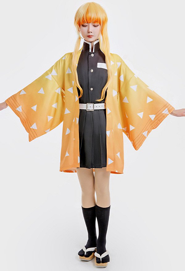 KNY Demon Fighter Zenko Cosplay Costume Female Top and Skirt Set with Kimono Jacket KNY Demon Fighter Zenko Cosplay Costume Female Top and Skirt Set with Kimono Jacket