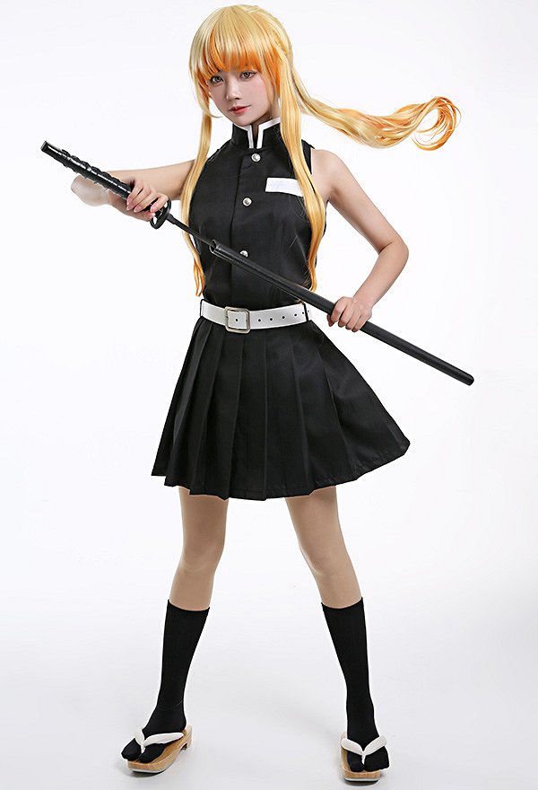 KNY Demon Fighter Zenko Cosplay Costume Female Top and Skirt Set with Kimono Jacket KNY Demon Fighter Zenko Cosplay Costume Female Top and Skirt Set with Kimono Jacket