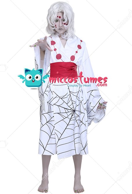 KNY Demon Fighter Spider Demon Lower Rank Five Cosplay Costume Kimono Haori Cover Up Outfit
