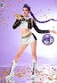 Kpop Killer Leader Vocal Scène Cosplay Costume Tenue Dorée Top court à col haut et short avec veste et ceinture