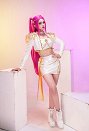 KPOP Cazadoras de Demonios Cosplay Top tubo y culotte blancos con chaqueta y cinturón