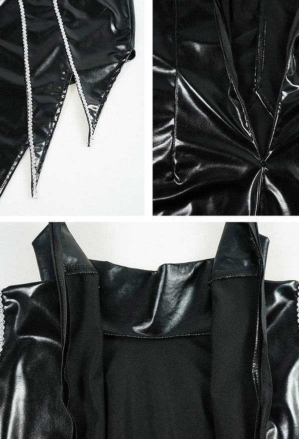 Kpop Slayers Main Dancer Cosplay Costume Black Battle Outfit Leather Jacket and Leather Pants with Belt and Leather Gloves