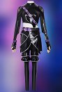 K-POP: Cazadoras de Demonios Stage Outfit Negro Chaqueta de cuero y pantalones de cuero con falda y cinturón de cuero